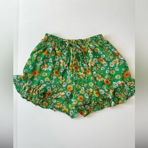 Sienna Sky Green/Orange/Yellow/White Floral Flowy Shorts, Like New, Size Small